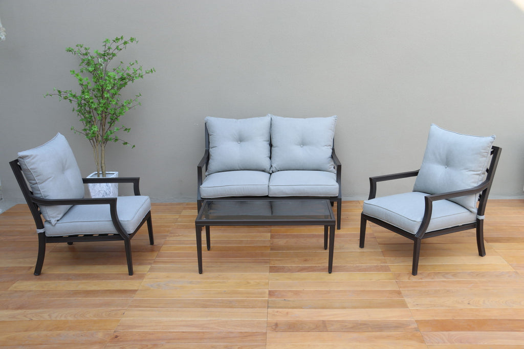 Modern Muse 4pcs Alum Sofa Set (Fully Assembled)