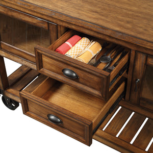 Kadri Kitchen Cart, Distressed Chestnut YF